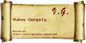 Vukov Gergely névjegykártya